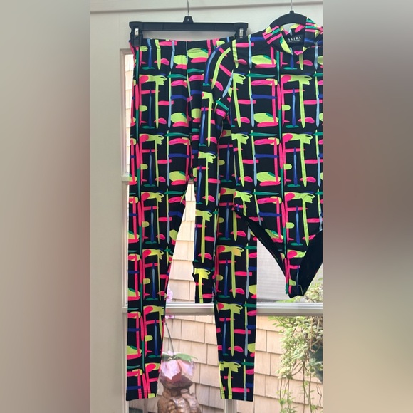 DOLLS KILL/ AKIRA 2 PIECE BODYSUIT AND PANTS LEGGINGS SOFT STRETCHY SZ SMALL - Picture 3 of 13
